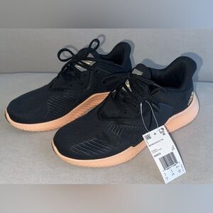 Adidas Women's Black and Coral Sneakers